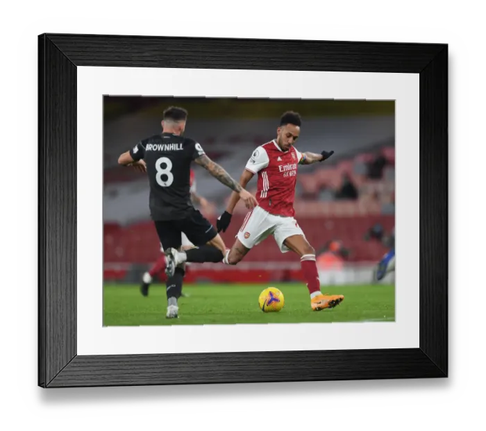 Framed Print : Arsenal's Aubameyang Shines in 1-1 Draw Against Burnley (2020-21) Framed Print : Arsenal's Aubameyang Shines in 1-1 Draw Against Burnley (2020-21)