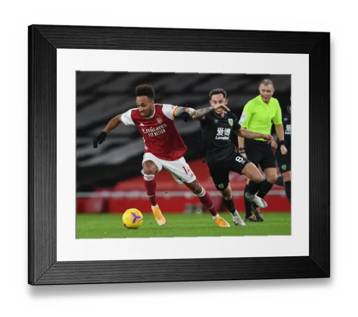 Framed Print : Arsenal vs Burnley: Aubameyang Clashes with Brownhill in Premier League Showdown Framed Print : Arsenal vs Burnley: Aubameyang Clashes with Brownhill in Premier League Showdown