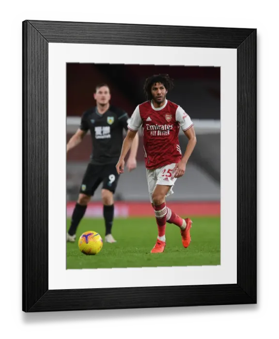 Framed Print : Arsenal's Mohamed Elneny in Action against Burnley - Premier League 2020-21