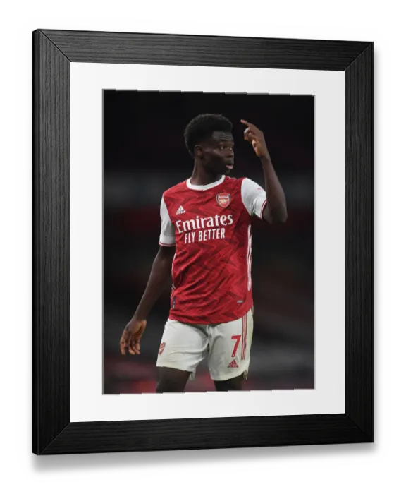 Framed Print : Arsenal's Bukayo Saka in Action: Arsenal vs. Burnley, Premier League 2020-21 (December 13, 2020)