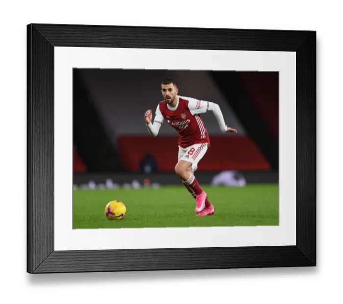 Framed Print : Arsenal's Dani Ceballos in Action against Burnley in the Premier League (2020-21)