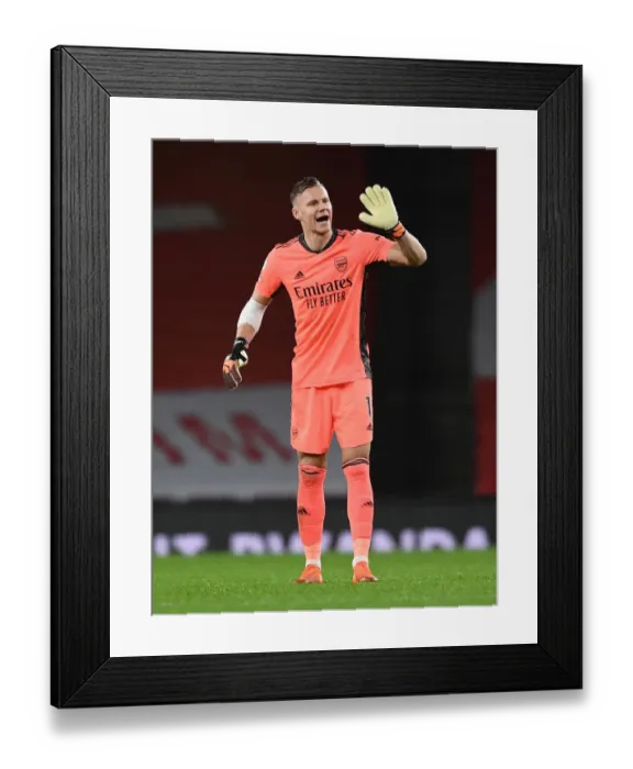 Framed Print : Arsenal's Bernd Leno in Action against Burnley - Premier League 2020-21