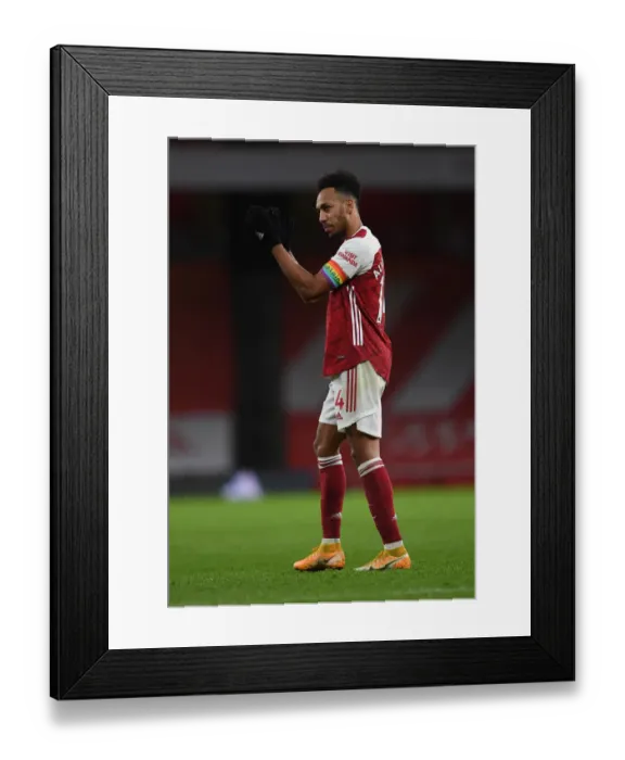 Framed Print : Arsenal's Aubameyang Celebrates with Fans: Arsenal's Victory over Burnley (2020-21) Framed Print : Arsenal's Aubameyang Celebrates with Fans: Arsenal's Victory over Burnley (2020-21)