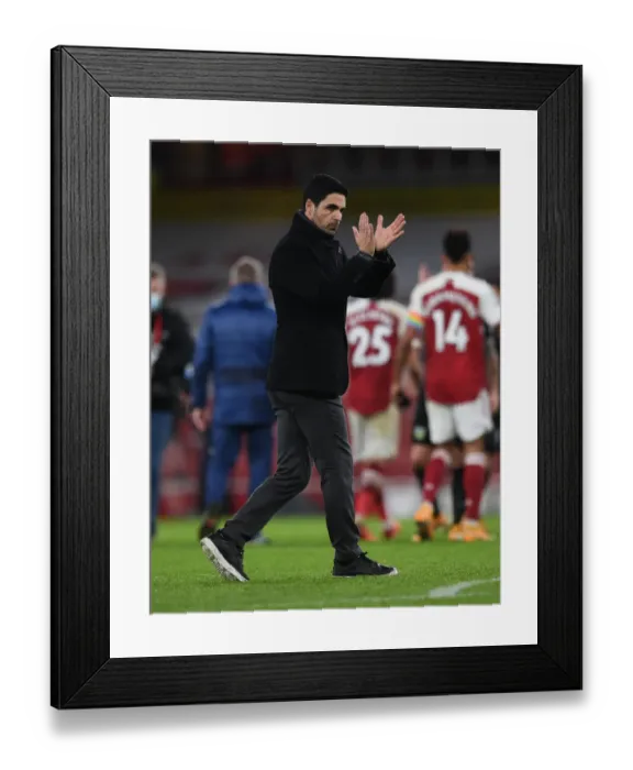 Framed Print : Arsenal Manager Mikel Arteta Celebrates with Fans after Arsenal's Victory over Burnley (December 2020) Framed Print : Arsenal Manager Mikel Arteta Celebrates with Fans after Arsenal's Victory over Burnley (December 2020)