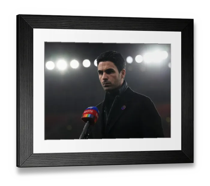 Framed Print : Arsenal's Mikel Arteta Pre-Match Interview Ahead of Arsenal v Burnley (December 2020)