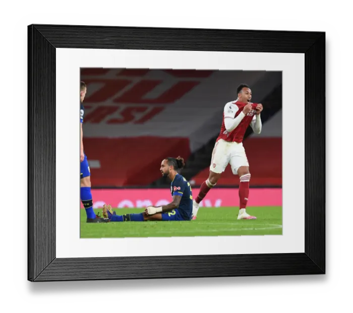 Framed Print : Arsenal's Gabriel Dismissed: Arsenal v Southampton, Premier League 2020-21