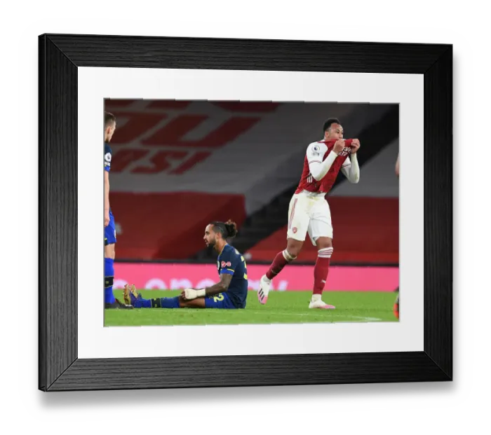 Framed Print : Arsenal's Gabriel Receives Double Red Card: Arsenal v Southampton, 2020-21 Premier League