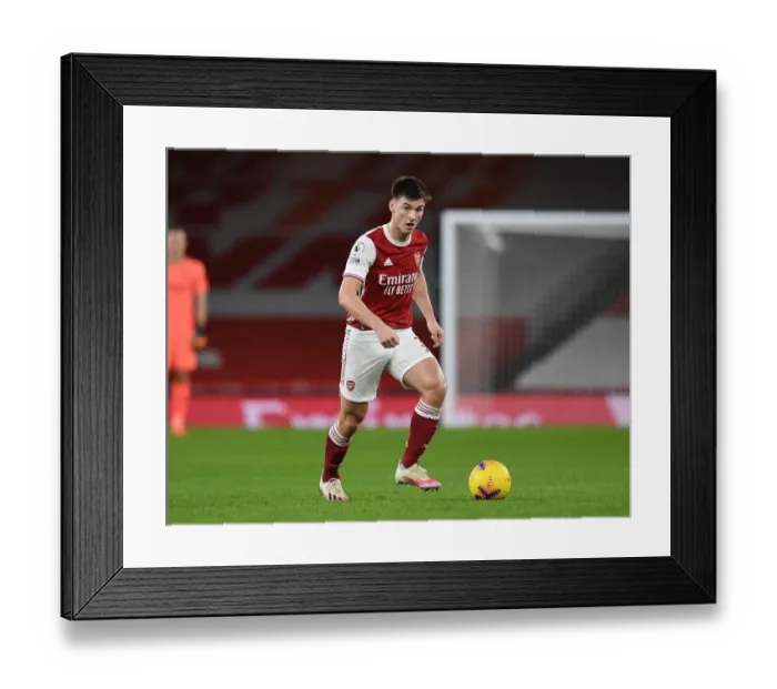 Framed Print : Arsenal's Kieran Tierney in Action: Arsenal vs Southampton (Premier League 2020-21)