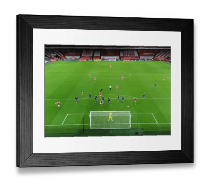 Framed Print : Arsenal's Rob Holding Heads Against the Post: Arsenal vs Southampton, Premier League 2020-21