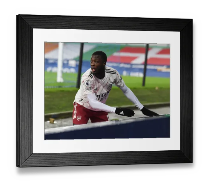 Framed Print : Pepe in Action: Everton vs Arsenal, Premier League 2020-21