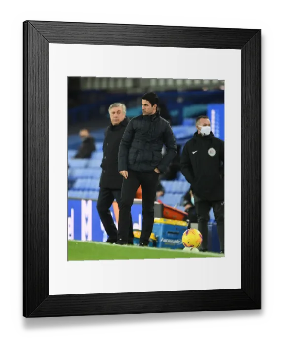 Framed Print : Mikel Arteta Leads Arsenal Against Everton in Premier League Clash (December 2020)