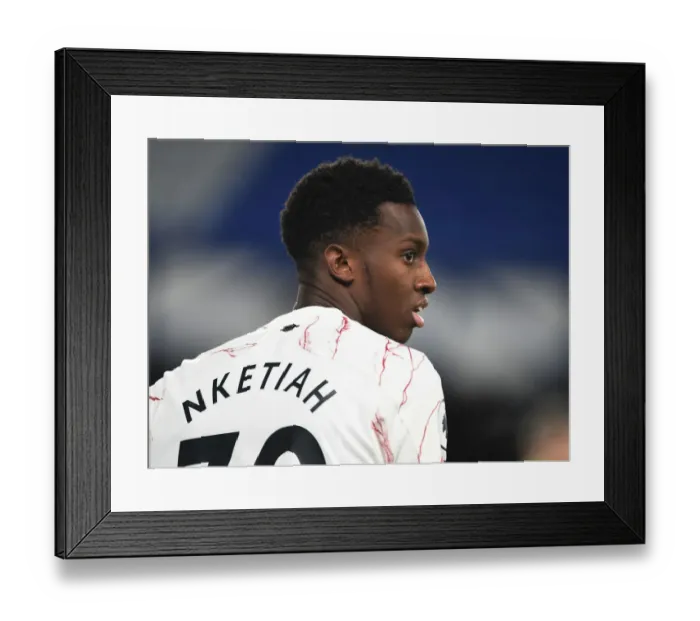 Framed Print : Eddie Nketiah in Action: Everton vs Arsenal, Premier League 2020-21
