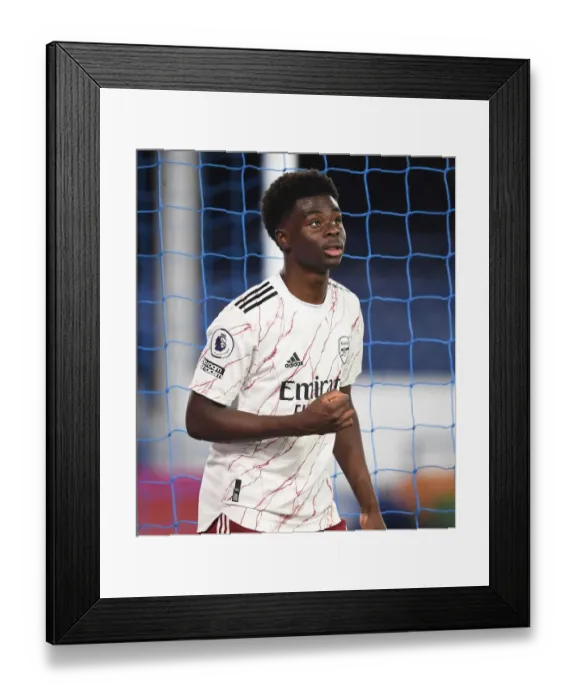Framed Print : Bukayo Saka in Action: Everton vs Arsenal, Premier League 2020-21 Framed Print : Bukayo Saka in Action: Everton vs Arsenal, Premier League 2020-21