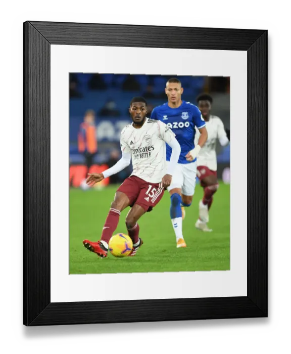 Framed Print : Maitland-Niles Breaks Past Richarlison: Everton vs Arsenal, Premier League 2020-21