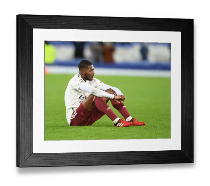 Framed Print : Ainsley Maitland-Niles Reacts After Arsenal's Everton Clash in Premier League 2020-21