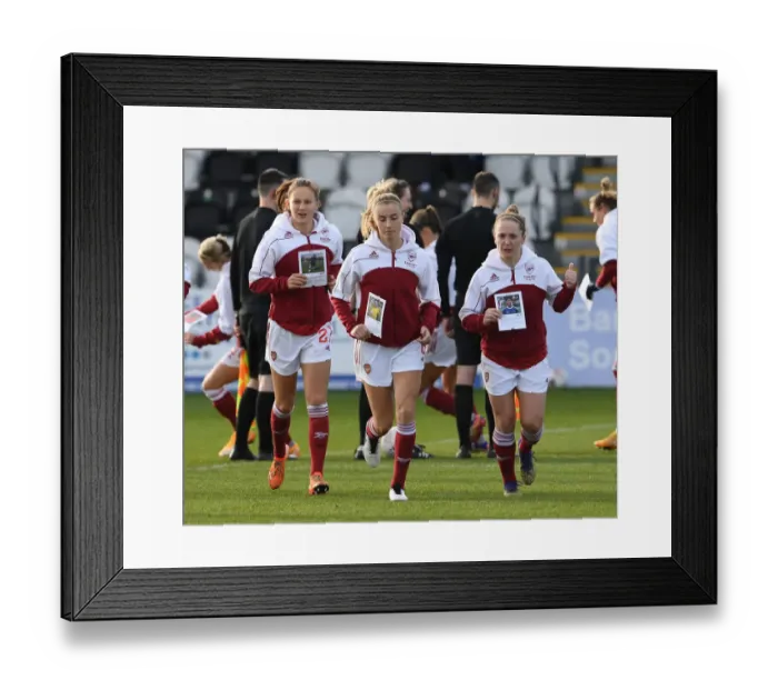 Framed Print : Arsenal Women: Kim Little and Leah Williamson Support Arsenal Foundation Community Programme Framed Print : Arsenal Women: Kim Little and Leah Williamson Support Arsenal Foundation Community Programme