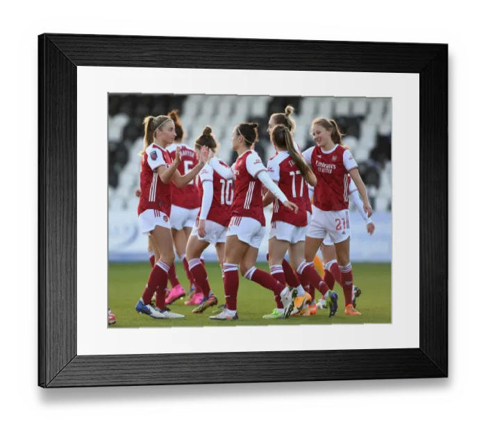 Framed Print : Arsenal Women's Super League Victory: Caitlin Foord Scores Decisive Goal Against Everton Framed Print : Arsenal Women's Super League Victory: Caitlin Foord Scores Decisive Goal Against Everton