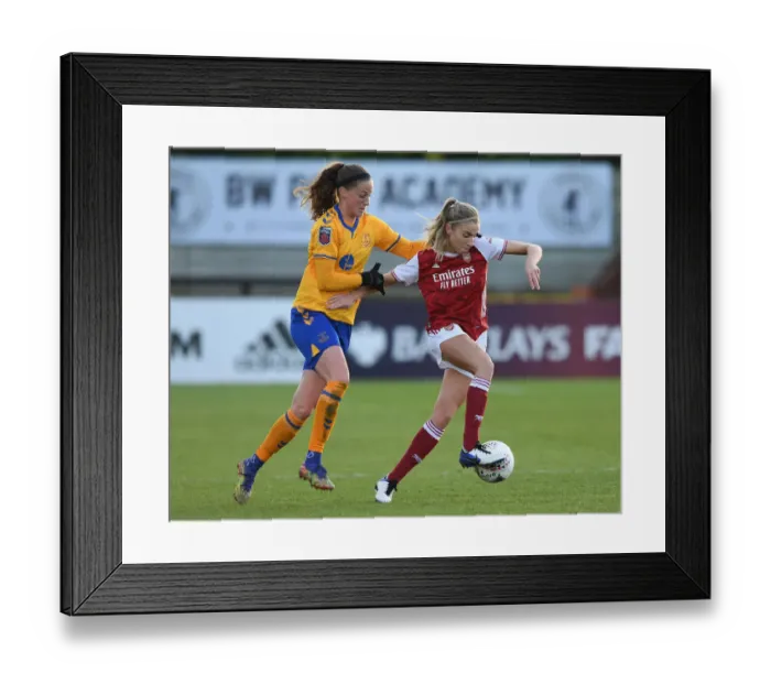Framed Print : Arsenal Women vs Everton Women: Intense Battle in FA WSL Match Framed Print : Arsenal Women vs Everton Women: Intense Battle in FA WSL Match