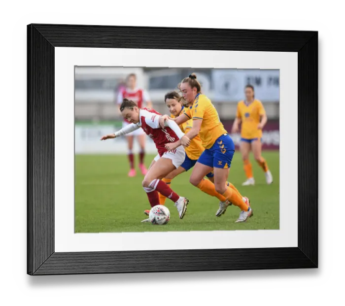 Framed Print : Intense Battle: Arsenal Women vs. Everton Women in FA WSL Match (2020-21) Framed Print : Intense Battle: Arsenal Women vs. Everton Women in FA WSL Match (2020-21)