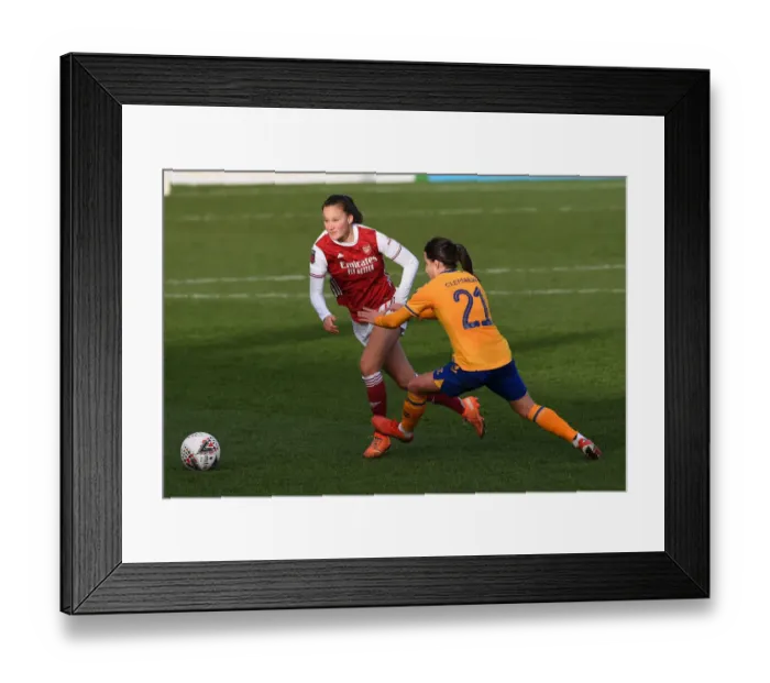 Framed Print : Arsenal Women vs. Everton Women: Malin Gut vs. Maeva Clemaron Clash in FA WSL Match Framed Print : Arsenal Women vs. Everton Women: Malin Gut vs. Maeva Clemaron Clash in FA WSL Match
