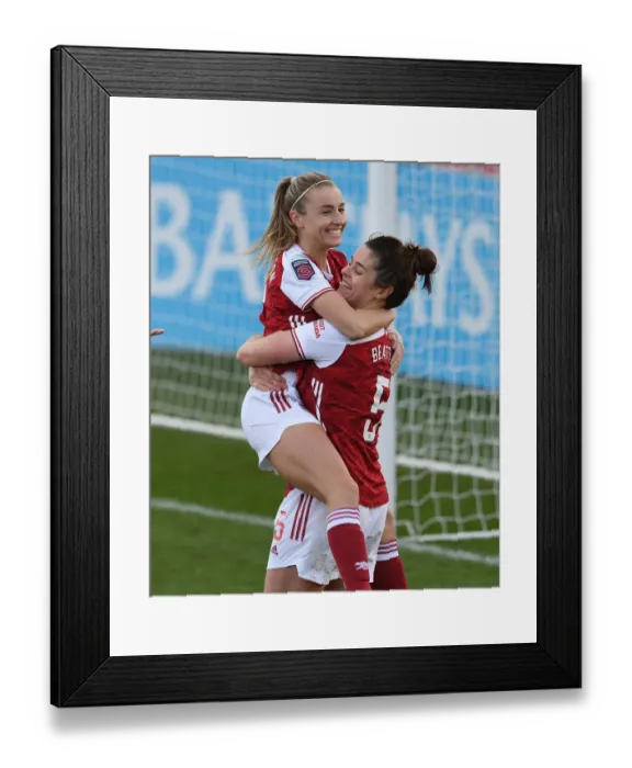 Framed Print : Arsenal Women's Super League Triumph: Beattie's Hat-trick Seals Victory Over Everton