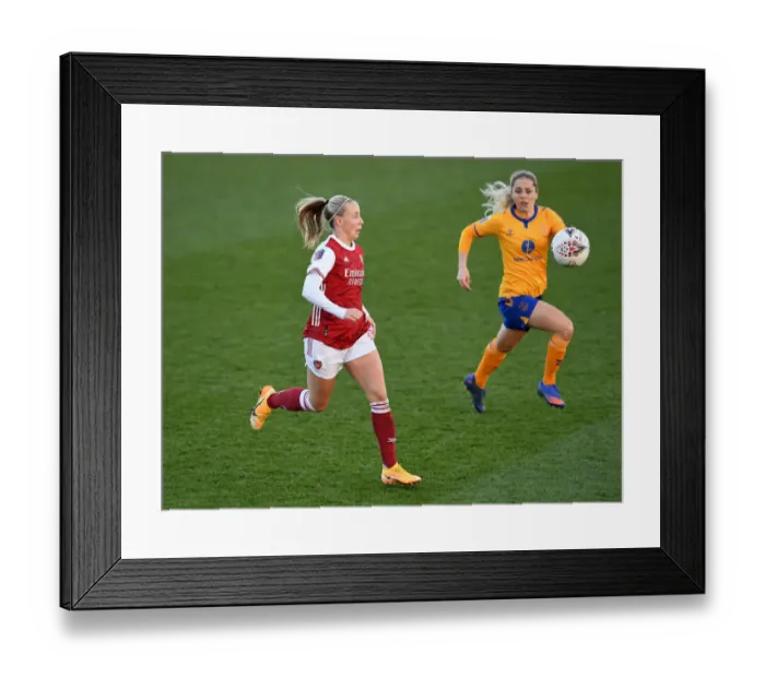 Framed Print : Arsenal Women vs Everton Women: Tense Battle in FA WSL Match