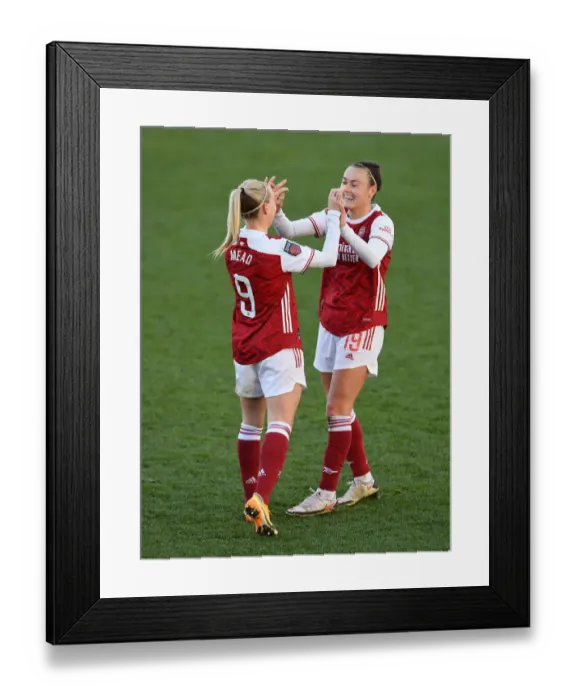 Framed Print : Arsenal Women's Super League Victory: Beth Mead Scores Historic Fourth Goal vs. Everton