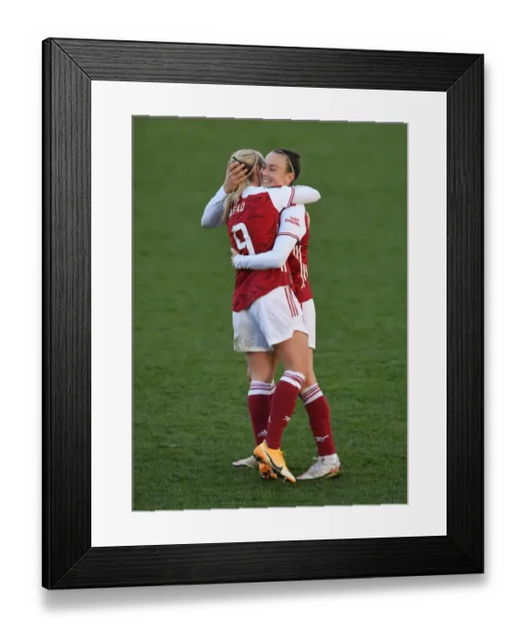 Framed Print : Arsenal Women's Super League Victory: Beth Mead and Caitlin Foord's Euphoric Goal Celebration Framed Print : Arsenal Women's Super League Victory: Beth Mead and Caitlin Foord's Euphoric Goal Celebration