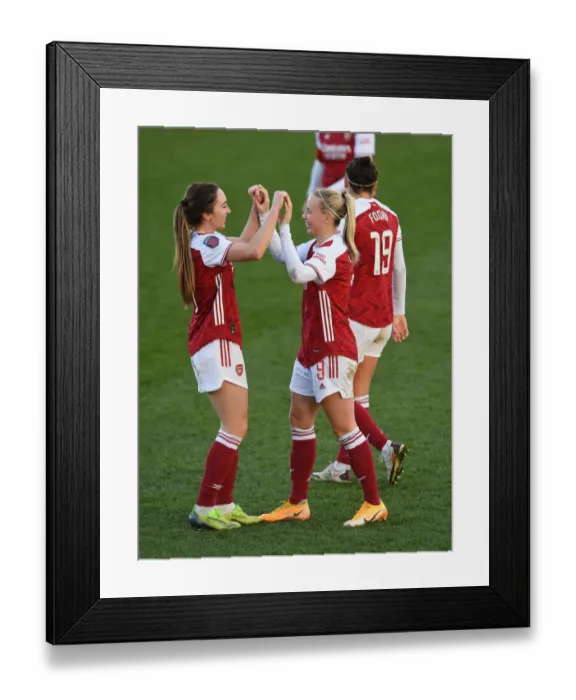 Framed Print : Arsenal Women's Super League Victory: Beth Mead Scores Historic Fourth Goal vs. Everton