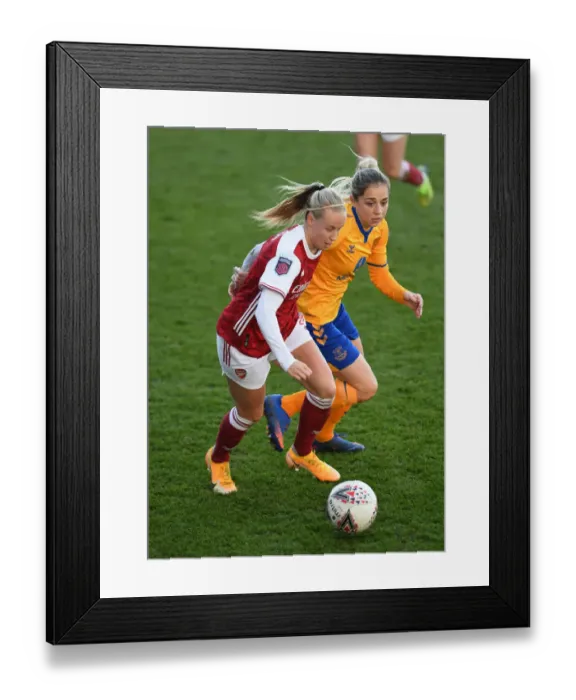 Framed Print : Arsenal Women vs. Everton Women: A Tense FA WSL Showdown - Beth Mead Faces Off Against Danielle Turner
