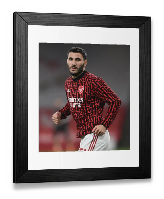 Framed Print : Arsenal's Sead Kolasinac Prepares for Carabao Cup Clash Against Manchester City (Behind Closed Doors)