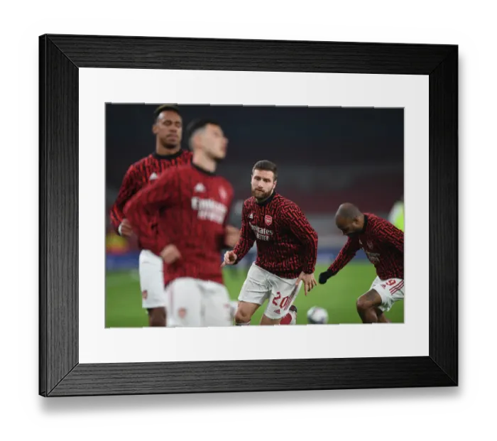 Framed Print : Arsenal Players Warm Up at Empty Emirates Stadium Ahead of Carabao Cup Quarterfinal vs Manchester City Framed Print : Arsenal Players Warm Up at Empty Emirates Stadium Ahead of Carabao Cup Quarterfinal vs Manchester City
