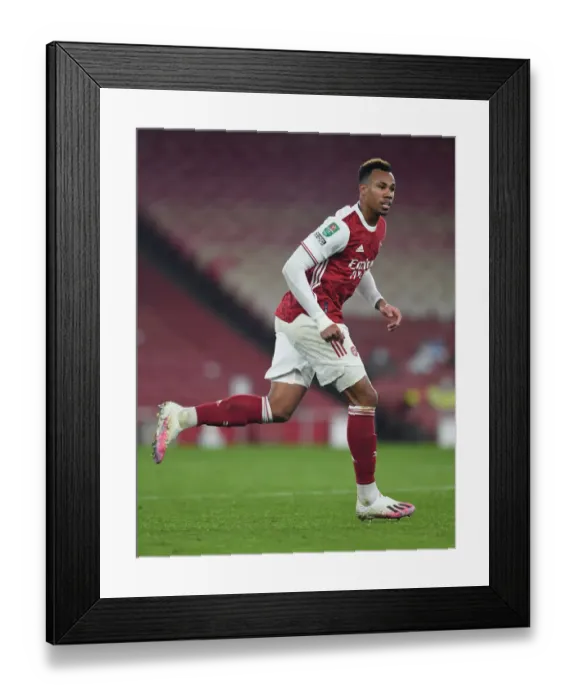 Framed Print : Arsenal's Gabriel Magalhaes in Carabao Cup Quarterfinal Clash Against Manchester City Framed Print : Arsenal's Gabriel Magalhaes in Carabao Cup Quarterfinal Clash Against Manchester City