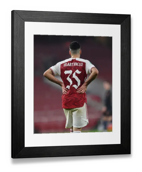 Framed Print : Gabriel Magalhaes in Action: Arsenal vs Manchester City - Carabao Cup Quarterfinal