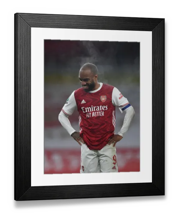 Framed Print : Alexandre Lacazette in Action: Arsenal vs Manchester City - Carabao Cup Quarterfinal