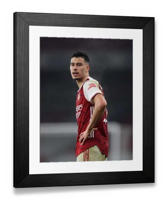 Framed Print : Arsenal's Gabriel Magalhaes Goes Head-to-Head with Manchester City in Carabao Cup Clash Framed Print : Arsenal's Gabriel Magalhaes Goes Head-to-Head with Manchester City in Carabao Cup Clash