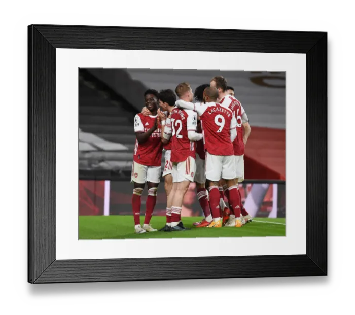 Framed Print : Arsenal's Triumph: Saka, Bellerin, Smith Rowe, and Lacazette Celebrate Goals Against Chelsea (2020-21) Framed Print : Arsenal's Triumph: Saka, Bellerin, Smith Rowe, and Lacazette Celebrate Goals Against Chelsea (2020-21)