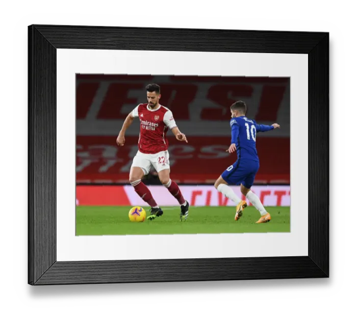 Framed Print : Arsenal's Pablo Mari Faces Off Against Chelsea in Premier League Clash (Arsenal v Chelsea 2020-21)