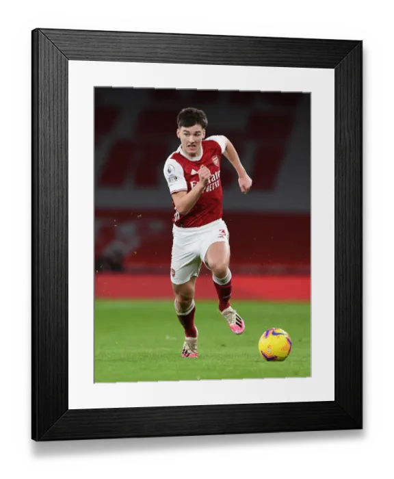 Framed Print : Arsenal's Kieran Tierney in Action Against Chelsea, Premier League 2020-21