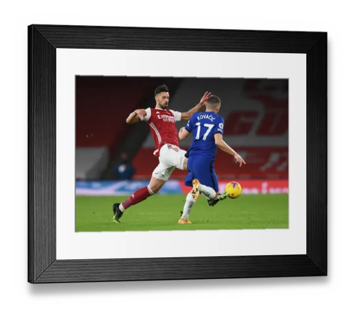 Framed Print : Arsenal vs. Chelsea: Pablo Mari Fouls Mateo Kovacic in Intense Premier League Clash (2020-21)