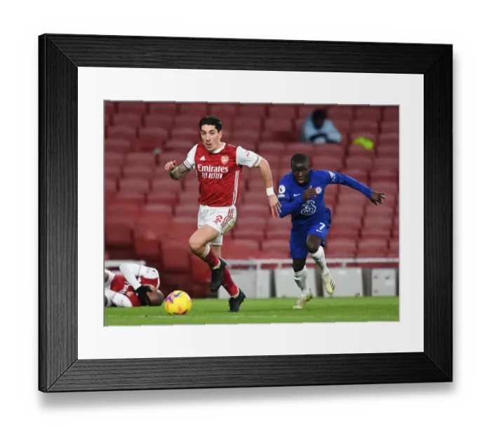Framed Print : Arsenal vs. Chelsea: Bellerin vs. Kante Battle in the Premier League