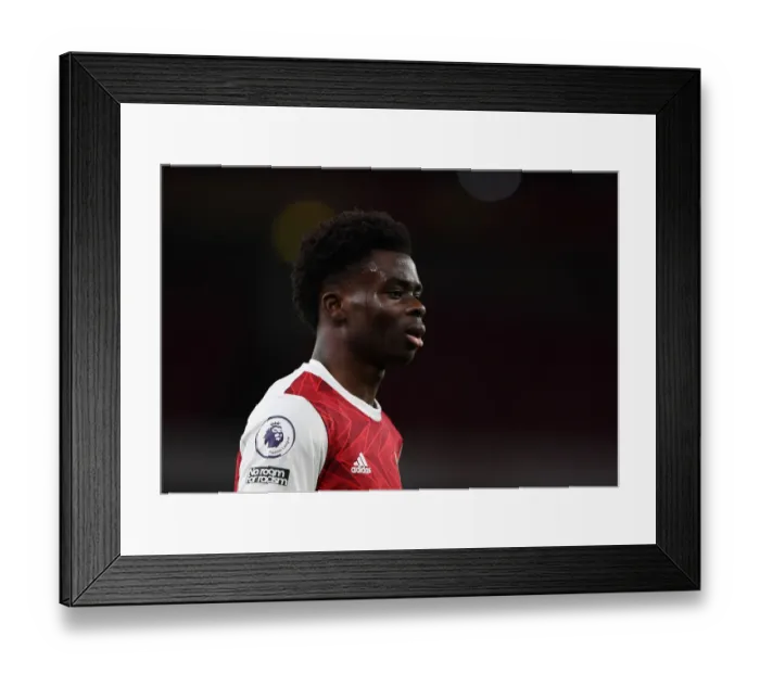 Framed Print : Arsenal's Bukayo Saka in Action against Chelsea in the 2020-21 Premier League