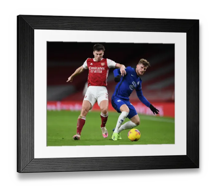 Framed Print : Tierney vs. Werner: A Premier League Battle at Emirates Stadium - Arsenal vs. Chelsea Framed Print : Tierney vs. Werner: A Premier League Battle at Emirates Stadium - Arsenal vs. Chelsea