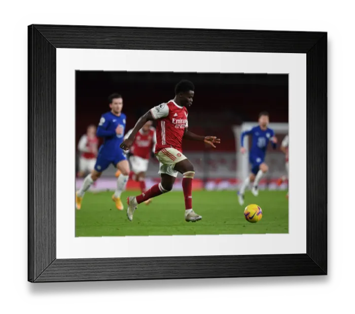 Framed Print : Bukayo Saka in Action: Arsenal vs. Chelsea, Premier League 2020-21 Framed Print : Bukayo Saka in Action: Arsenal vs. Chelsea, Premier League 2020-21