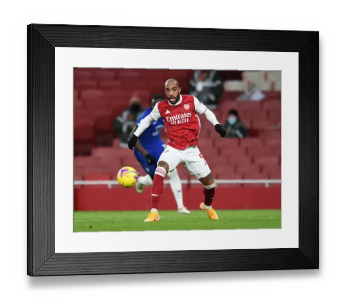 Framed Print : Arsenal's Lacazette Faces Off Against Chelsea in Premier League Clash (Arsenal v Chelsea 2020-21) Framed Print : Arsenal's Lacazette Faces Off Against Chelsea in Premier League Clash (Arsenal v Chelsea 2020-21)