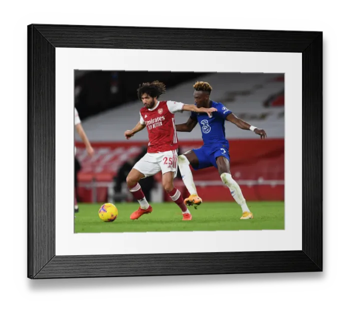Framed Print : Elneny vs. Abraham: A Rivalry Clash at the Heart of Arsenal vs. Chelsea