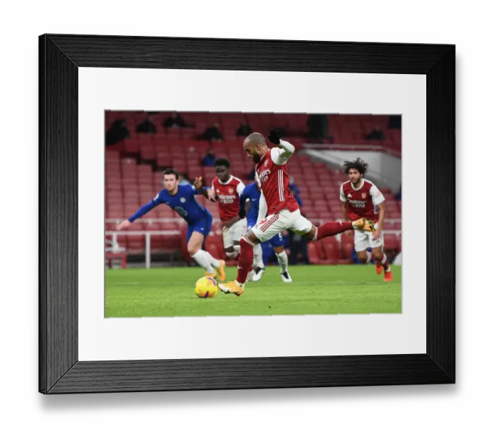 Framed Print : Alexandre Lacazette Scores First Goal: Arsenal vs. Chelsea, Premier League 2020-21 Framed Print : Alexandre Lacazette Scores First Goal: Arsenal vs. Chelsea, Premier League 2020-21