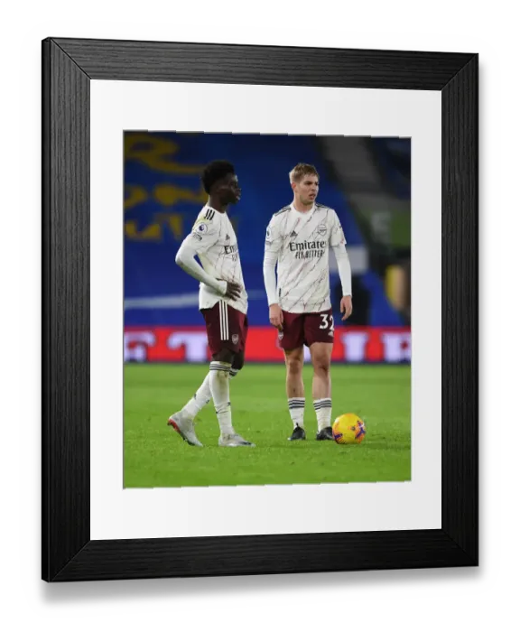 Framed Print : Saka and Smith Rowe Shine in Empty Brighton-Arsenal Clash