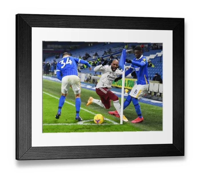 Framed Print : Arsenal's Lacazette Fouls Bissouma in Empty Brighton Stadium (Premier League, Dec 2020) Framed Print : Arsenal's Lacazette Fouls Bissouma in Empty Brighton Stadium (Premier League, Dec 2020)