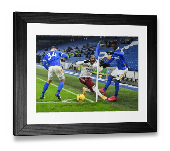 Framed Print : Brighton vs. Arsenal: Empty Premier League Clash - Lacazette Fouls Bissouma (December 2020) Framed Print : Brighton vs. Arsenal: Empty Premier League Clash - Lacazette Fouls Bissouma (December 2020)